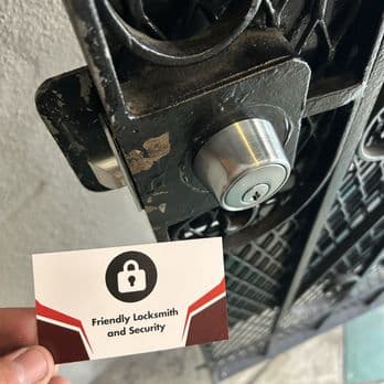 Gate deadbolt cylinder after locksmith service